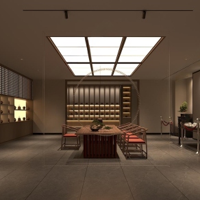 新中式茶文化博物馆3D模型下载